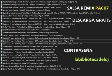 Pack De Salsa Remix Extended Octubre 2023 Utilidades Para Djs