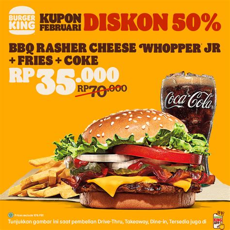 Kupon Promo Burger King Terbaru Februari Maret Diskon