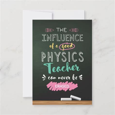 Influence of a Good Physics Teacher Thank You Card | Zazzle.co.uk