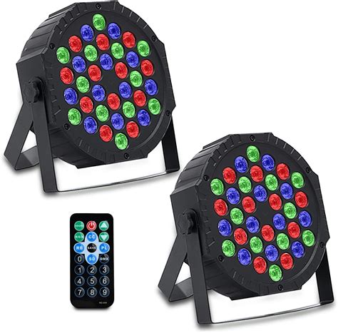 Luces De Fiesta Paquete De 2 Luces De Escenario RGB 36 Luces LED Par