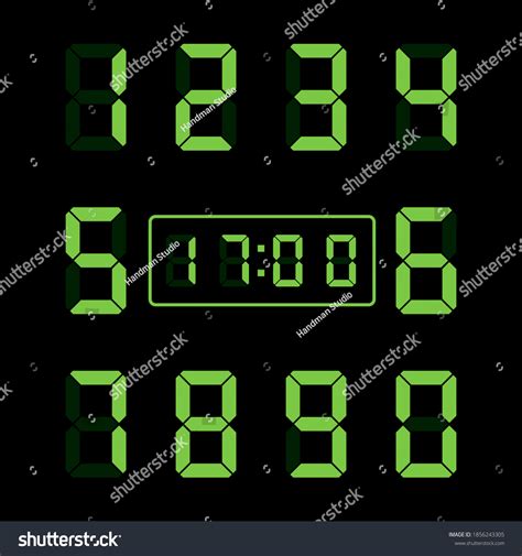 Digital Clock Numbers Vector Isolated Elements Stock Vector (Royalty ...