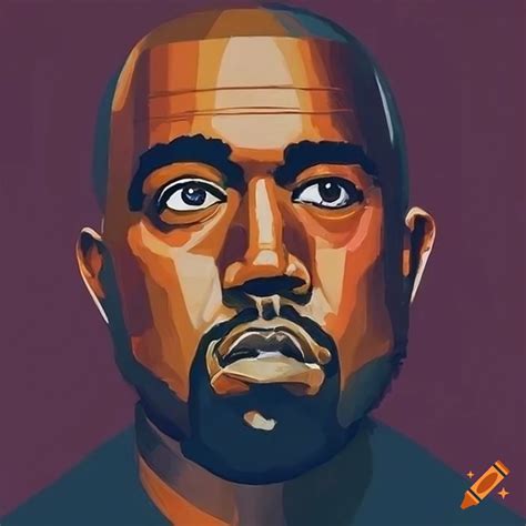 Grant Wood Style Portrait Of Kanye West On Craiyon