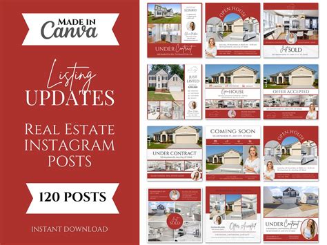 120 Red Real Estate Social Media Listing Update Posts Real Estate