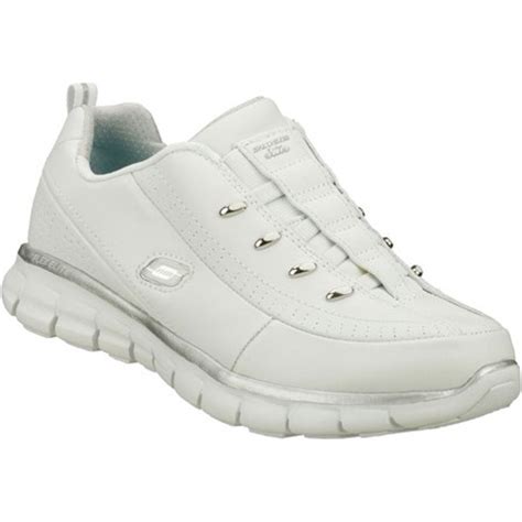 Skechers Sport Women S Elite Class Fashion Sneaker White Silver 9 Xw Us