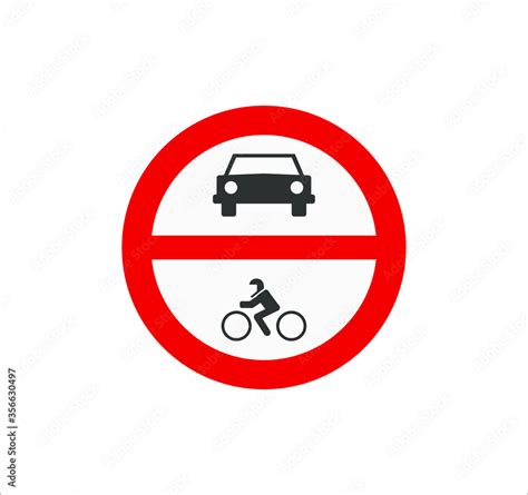 Traffic Signs Icons Of Prohibited Entry Motor Vehicles Illustration