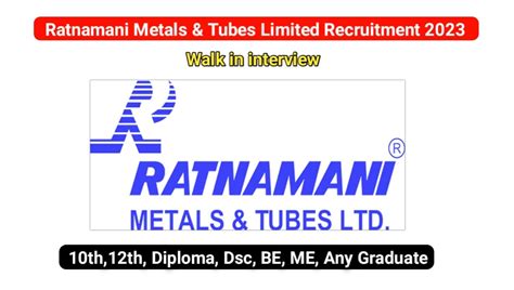 Ratnamani Metals Tubes Limited Recruitment 2023 Apply Now