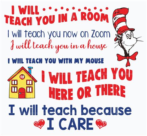 Dr Seuss Teacher Svg I Will Teach You In A Room I Will Teach Etsy