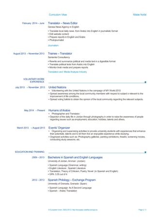 Malak Nofal CV PDF