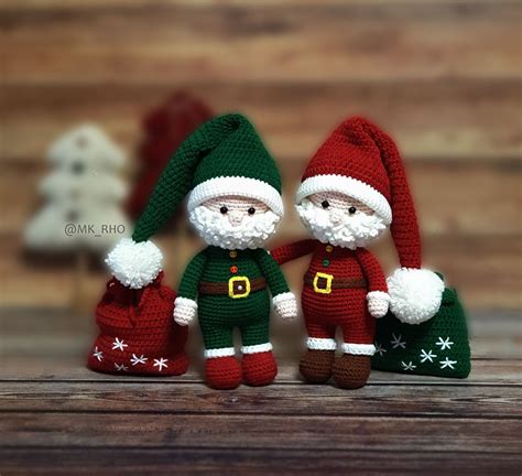 Kerstman En Kerstbeer Gehaakt Kerstpatroon Amigurumi Patroon Pdf