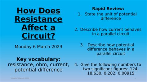 Physics - Resistance | Teaching Resources