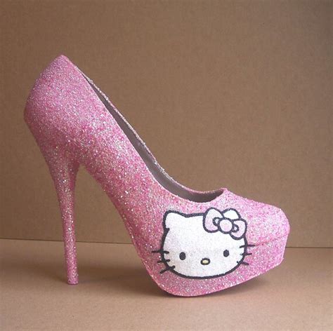 Pink Hello Kitty Glitter High Heels