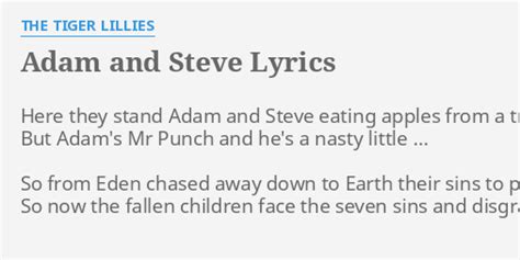 ADAM AND STEVE LYRICS By THE TIGER LILLIES Here They Stand Adam