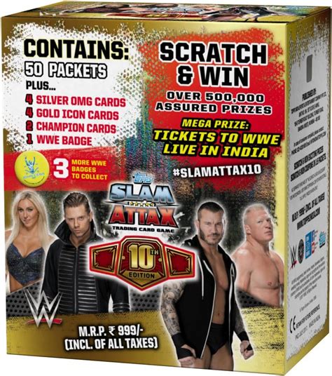 Amazon Topps Wwe Slam Attax 10 Tcg Collection Carry Box Multi