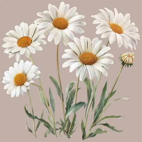 Premium Vector Watercolor Cottage Core Daisies