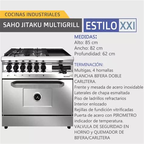 Cocina Industrial Saho Jitaku 820 Visor Plancha Y Carlitera En Venta En