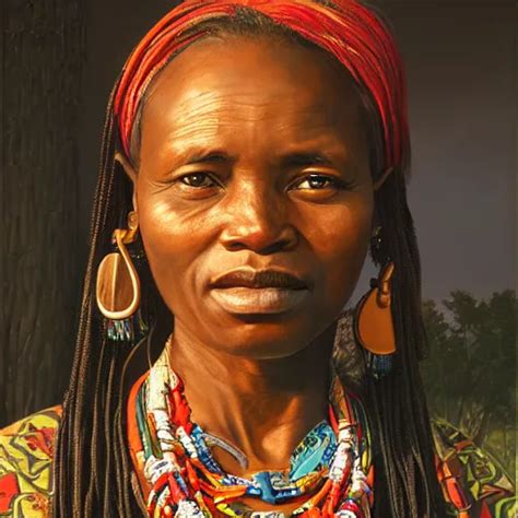 Portrait Of A Kenian Woman From Kenia In Stable