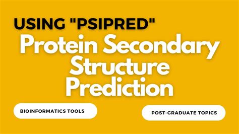 Psipred Protein Secondary Structure Prediction Bioinformatics Youtube