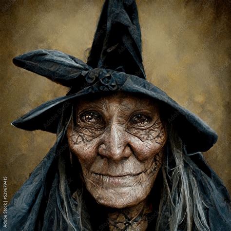 A Portrait Of An Ugly Witch Stock Illustration Adobe Stock