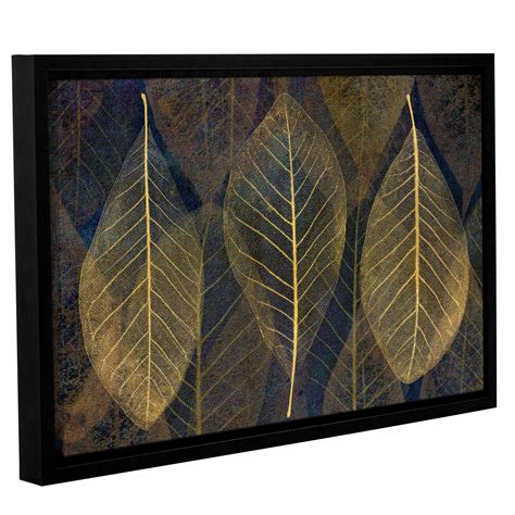 Winston Porter Leaf Gold 4 Framed Graphic Art On Wrapped Canvas Wayfair