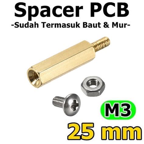 Jual Spacer Besi X Mm Kaki Pcb Tembaga Slicer Mm Dudukan Besi Baut