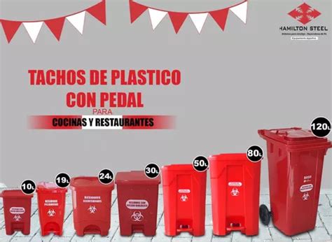 Tachos Para Cocinas Plastico Pedal 10l 19l 24l 30l 50l 80l Cuotas Sin