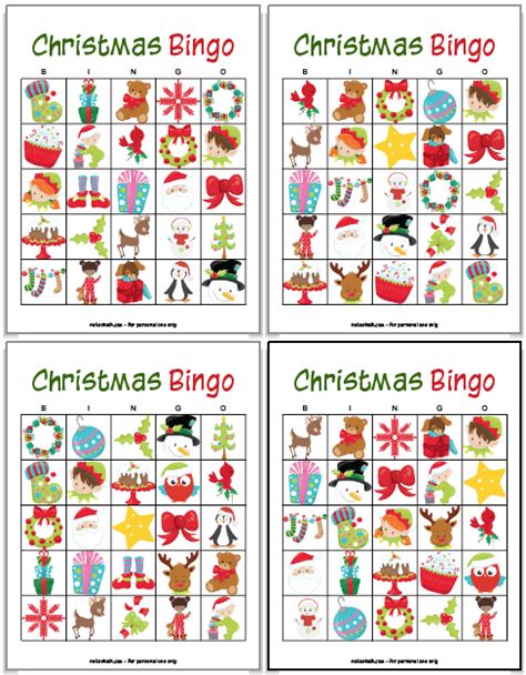 Christmas Bingo Cards Template Printable