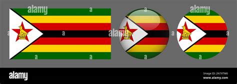 Zimbabwe Flag Set Collection Vector Stock Vector Image And Art Alamy