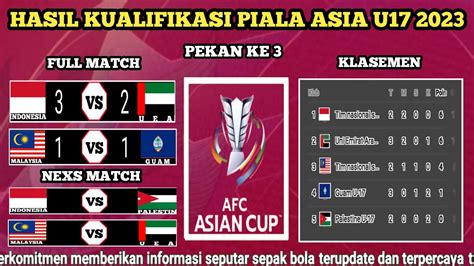 Hasil Kualifikasi Piala Asia U Indonesia Vs Uea Malaysia Vs