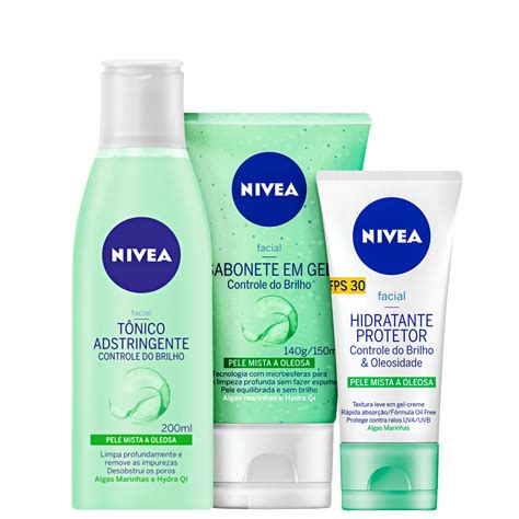 Nivea Para Pele Oleosa - Kit NIVEA Controle do Brilho | Produtos para pele oleosa, Rotina de ...