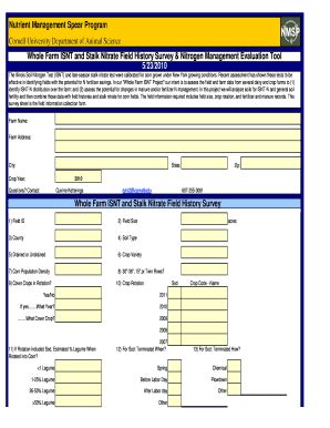 Fillable Online Nmsp Cals Cornell ISNT Stalk Nitrate Background