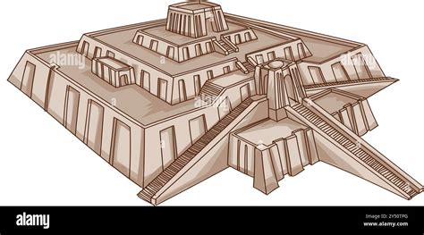 The Great Ziggurat At Ur In Perspective Architecture Of Babylon