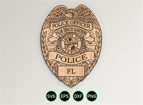 Palm Beach Gardens Florida Police Badge SVG, Police Department Officer ...