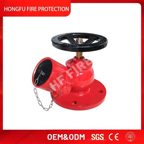 Flange Connect Oblique Type Fire Hose Valve For Fire Fighting Fire