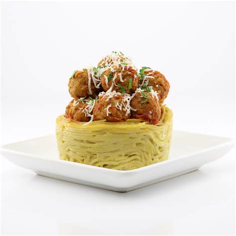 Meatballs in Edible Spaghetti Noodle Bowls - DudeFoods.com - Food ...