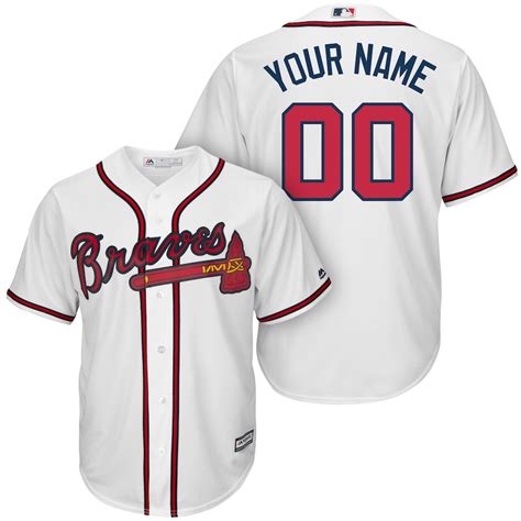 Majestic Atlanta Braves White Cool Base Custom Jersey