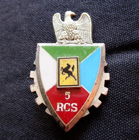 INSIGNE PUCELLE MILITAIRE 5ème R C S REGIMENT COMMANDEMENT SOUTIEN