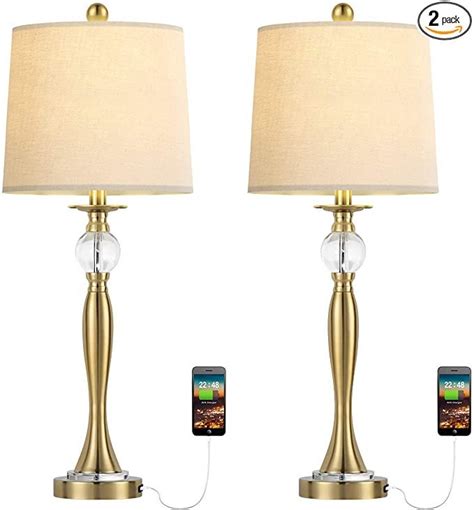 Bobomomo Usb Metal Crystal Table Lamp Set Of Modern Living Room