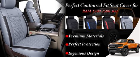 Coverado Front And Back Seat Covers Full Set Waterproof Leather Ram Seat Cover