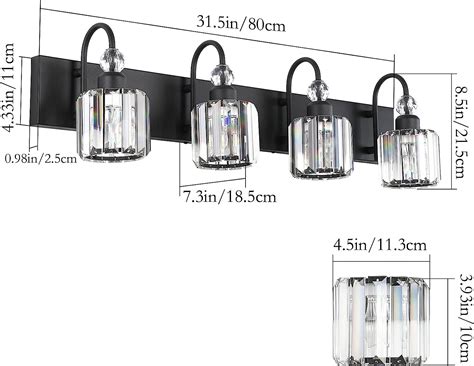 Buy Ralbay Modern Crystal Vanity Lights Matte Black Crystal Bathroom