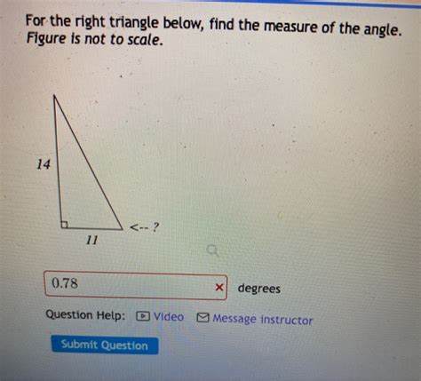 Solved For The Right Triangle Below Find The Measure Of The