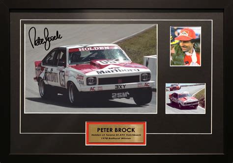 Peter Brock Signed And Framed Motor Racing Memorabilia