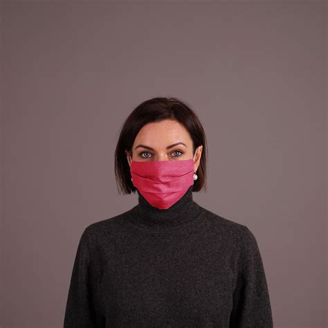 Pure Linen Face Mask Reusable Fuxia Shop With Veta