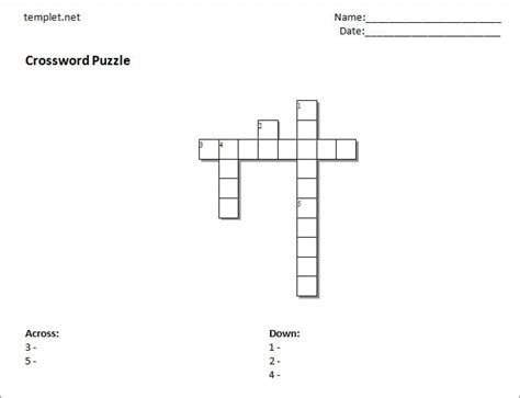 Blank Crossword Puzzle Template 20 Square Crossword Puzzle Maker Images