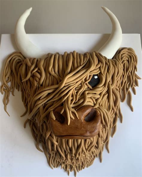 Highland Cow Cake In 2022 Cow Birthday Cake Cow Cakes Cow Birthday