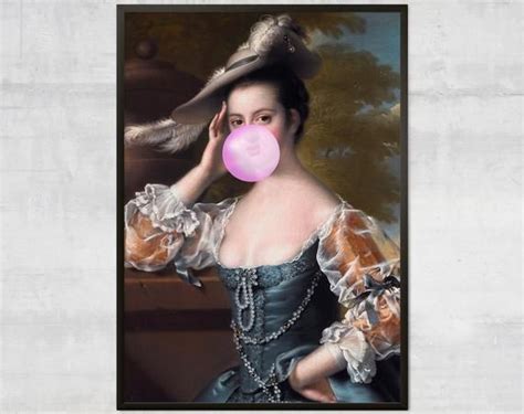 Bubblegum Lady Print Altered Art Graffiti Art Urban Art Vintage