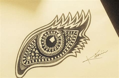 A Drawing Of An Eye On Paper