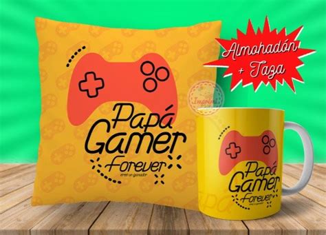 Plantillas Sublimar Tazas Y Almohadones Gamer Dia Del Padre Imprimikits