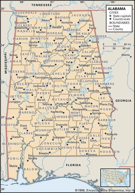 Alabama Maps And Atlases Map Alabama Political Map | Ruby Printable Map