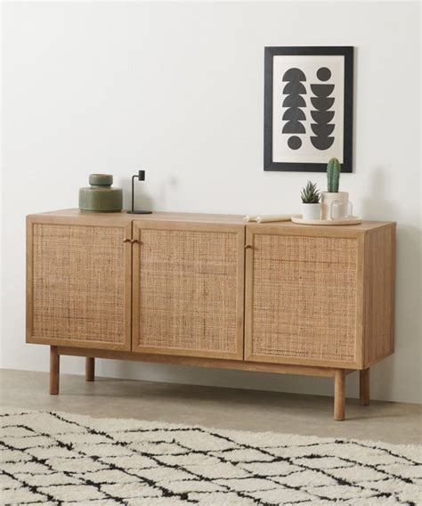 Ana Sideboard Rattan Buffet Rattan Sideboard Oak Wood Etsy