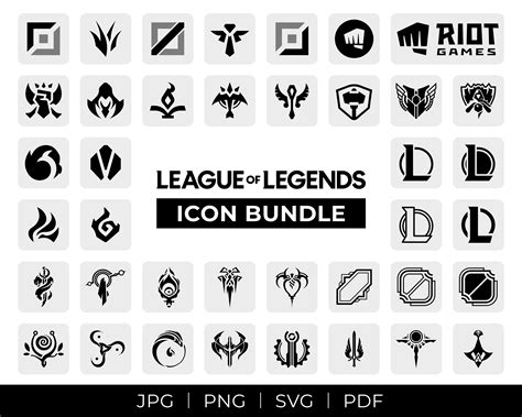 League Of Legends Icon Pack Logos Roles Lanes Regions Maps Dragons